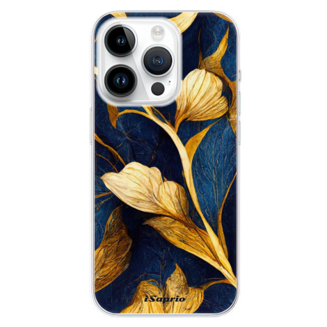 Odolné silikónové puzdro iSaprio - Gold Leaves - iPhone 15 Pro