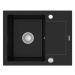 MEXEN MEXEN - Enzo granitový drez 1-misa drez s vypúšťaním krátky Board 576x465 mm, čierna / str