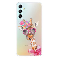 Odolné silikónové puzdro iSaprio - Lady Giraffe - Samsung Galaxy A34 5G