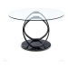 HALMAR Optico okrúhly sklenený jedálenský stôl priehľadná / čierna