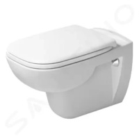DURAVIT - D-Code Závesné WC, Rimless, doska SoftClose, biela 45700900A1