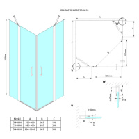 GELCO - LORO štvorcová sprchová zástena 800x800 rohový vstup GN4880-01