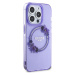 Guess PC/TPU Flowers Ring Glossy Logo MagSafe Zadný Kryt pre iPhone 15 Pro Max Purple