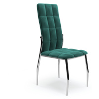 HALMAR K416 jedálenská stolička tmavozelená (Velvet) / chróm