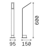 Ideal Lux LED svetlo na chodník Agos hnedé 3 000 K Výška 60 cm hliník