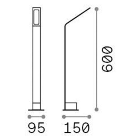 Ideal Lux LED svetlo na chodník Agos hnedé 3 000 K Výška 60 cm hliník