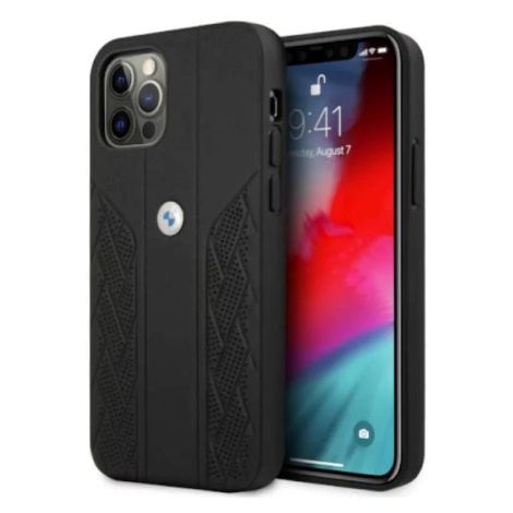 Kryt Case BMW BMHCP12MRSPPK iPhone 12/12 Pro 6,1" black hardcase Leather Curve Perforate (BMHCP1