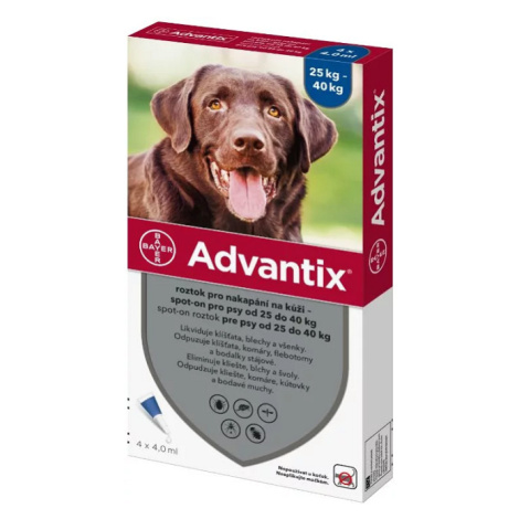 Advantix spot-on 4 x 4,0ml pipeta proti blchám a kliešťom pre psy od 25 do 40kg