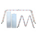 TEXIM SILVER - NVLG-44 multifunkčný hliníkový rebrík 4x4 - 473 cm + plošina