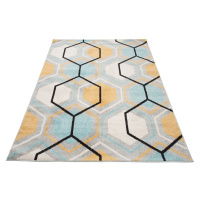 TA Modrosivý geometrický koberec Adelia Rozmer: 200x290 cm