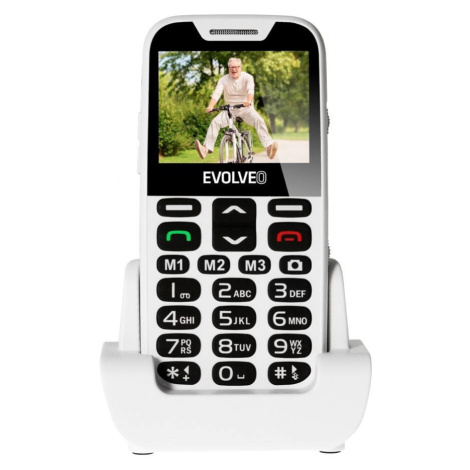 EVOLVEO EasyPhone XD, mobilný telefón pre seniorov s nabíjacím stojanom (biely)