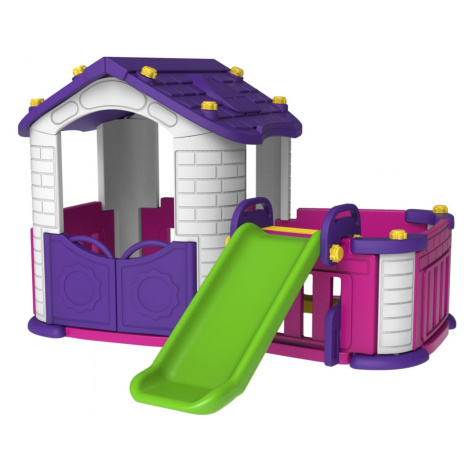 mamido Detský záhradný domček so šmýkačkou fialový