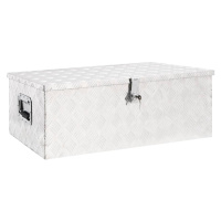 vidaXL Úložný box strieborný 90x47x33,5 cm hliník