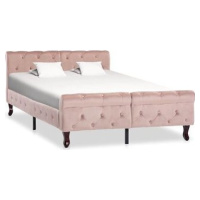 Rám postele, ružový zamat, 120 x 200 cm