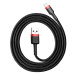 Kábel Baseus Cafule USB Lightning Cable 2.4A 1m (Red+Black) (6953156274983)