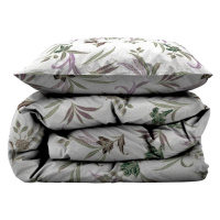 Zeleno-béžové predĺžené obliečky na jednolôžko z bavlneného saténu 140x220 cm Soft Tropic – Söda