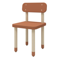 Drevená stolička s operadlom pre deti červená Flexa Dots