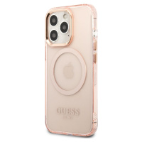 Guess Translucent Kryt s MagSafe pre iPhone 13 Pro, Ružový