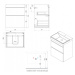 SAPHO - SITIA umývadlová skrinka 56,4x70x44,2cm, 2x zásuvka, borovica rustik SI060-1616