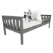 Detská sivá posteľ Franzo - rôzne rozmery Veľkosť: 160x80