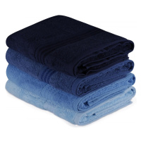 Sada 4 ks ručníků Rainbow 70x140 cm modrá
