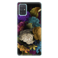 Odolné silikónové puzdro iSaprio - Dark Flowers - Samsung Galaxy A71