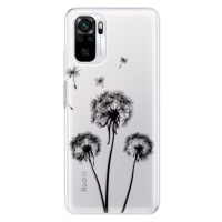 Odolné silikónové puzdro iSaprio - Three Dandelions - black - Xiaomi Redmi Note 10 / Note 10S