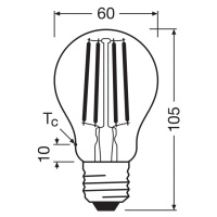 OSRAM LED žiarovka E27 7,2W vlákno 2 700K 1521lm 2-pack