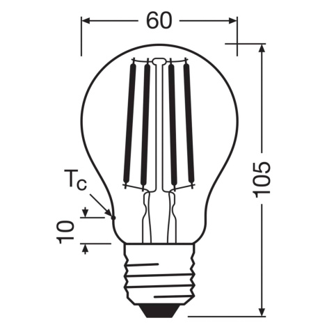 OSRAM LED žiarovka E27 7,2W vlákno 2 700K 1521lm 2-pack