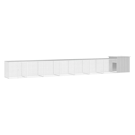 vidaXL Klietka pre kurčatá sivá 800x91x100 cm pozinkovaná oceľ