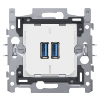Prístroj zásuvka 2xUSB 3,5A/230V SMART rozoznávanie zariadenia (NIKO)