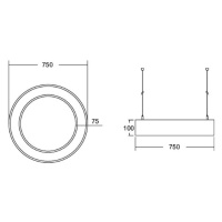 BRUMBERG Biro Circle Ring direct 75cm 50W on/off čierna 830