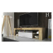 Sconto TV stolík HUGO dub wotan/biela lesklá, 160 cm