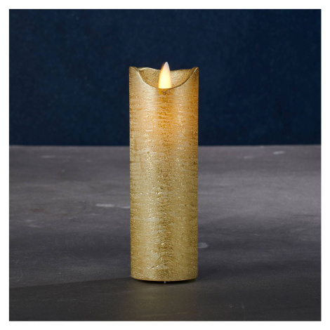 LED sviečka Sara Exclusive, zlatá, Ø 5cm, výška 15cm SIRIUS