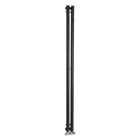 PILON vykurovacie teleso 122x1800 mm, s dvoma háčikmi pre uterák, čierna mat IZ124 Sapho