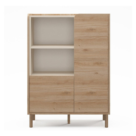 Skrinka v dekore duba v prírodnej farbe 90x125x40 cm Monza – Marckeric