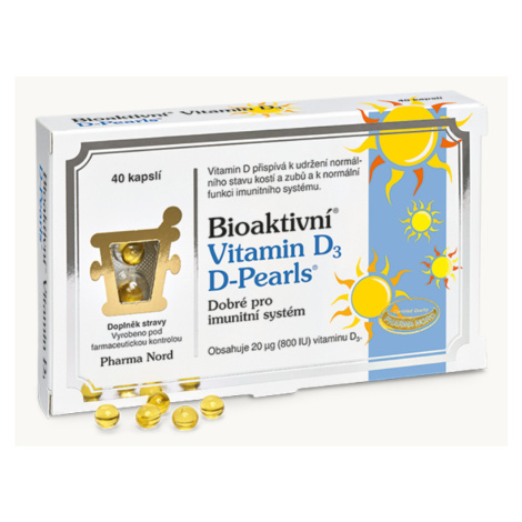 PHARMA NORD Bioaktívny vitamín D3 D-Pearls 40 kapsúl