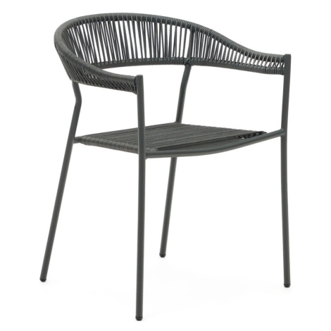 Sivé jedálenské stoličky z umelého ratanu v súprave 4 ks Futadera – Kave Home