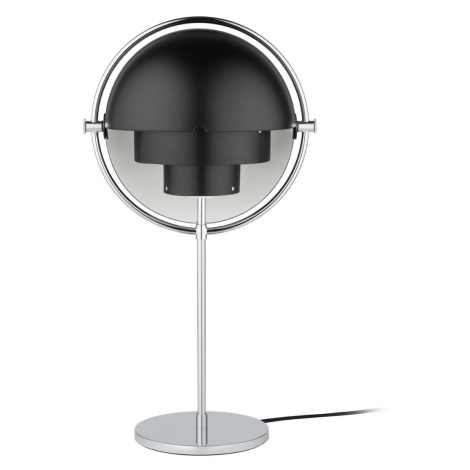 Stolná lampa GUBI Multi-Lite, výška 50 cm, chróm/čierna