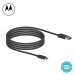 Nabíjací a dátový kábel USB, USB Type-C, 100 cm, 3000 mA, Motorola, čierny, továrenská výroba, S