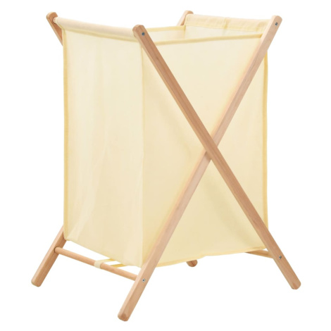 vidaXL Kôš na bielizeň cédrové drevo a látka béžový 42x41x64 cm