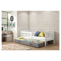 Expedo Detská posteľ FLORENT P2 + matrac + rošt ZADARMO, 90x200 cm, biela, grafitová
