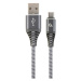 Kabel CABLEXPERT CC-USB2B-AMCM-2M-WB2 USB 2.0 AM na Type-C kabel (AM/CM), 2m, opletený, šedo-bíl