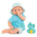 Bábika na kúpanie Baby Bath Marin Mon Premiere Corolle s modrými klipkajúcimi očami a žabou 30 c