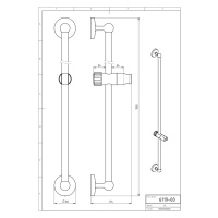 Novaservis - Posuvný držiak sprchy 100 cm Metalia 1 chróm, 6119,0