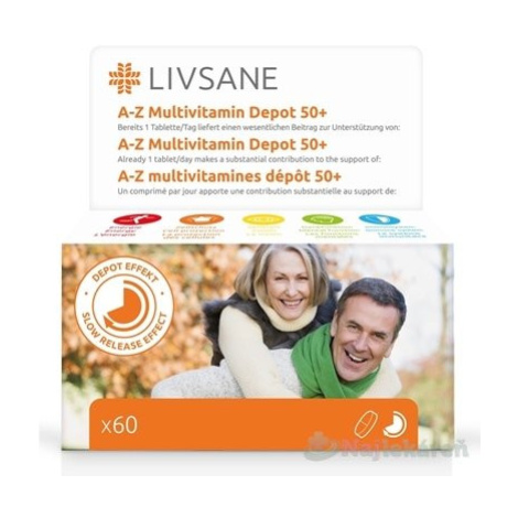 LIVSANE A-Z Multivitamín komplex 50+, 60 tbl