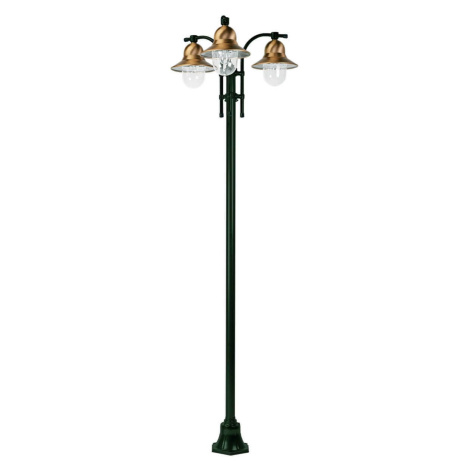 3-svetelné stĺpikové svietidlo Toscane, zelené