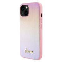 Guess PU Leather Iridescent Metal Script Apple iPhone 15 GUHCP15SPSAIRSP Pink