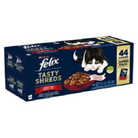 FELIX Tasty shreds cat Multipack kura&hovädzie&kačica&morka v šťave kapsičky pre mačky 44x80g