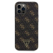 Guess PU Leather 4G Triangle Metal Logo Zadný Kryt pre iPhone 12 Pro Max Black